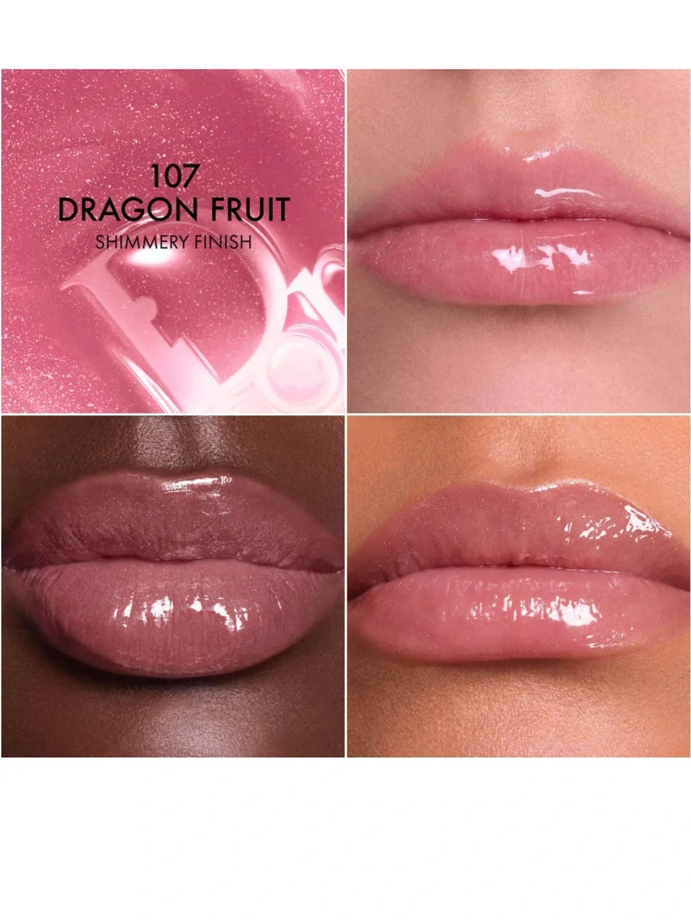 Dior Lip Glow Butter — color: 107 DragonFruit -Shimmery Pink mauve